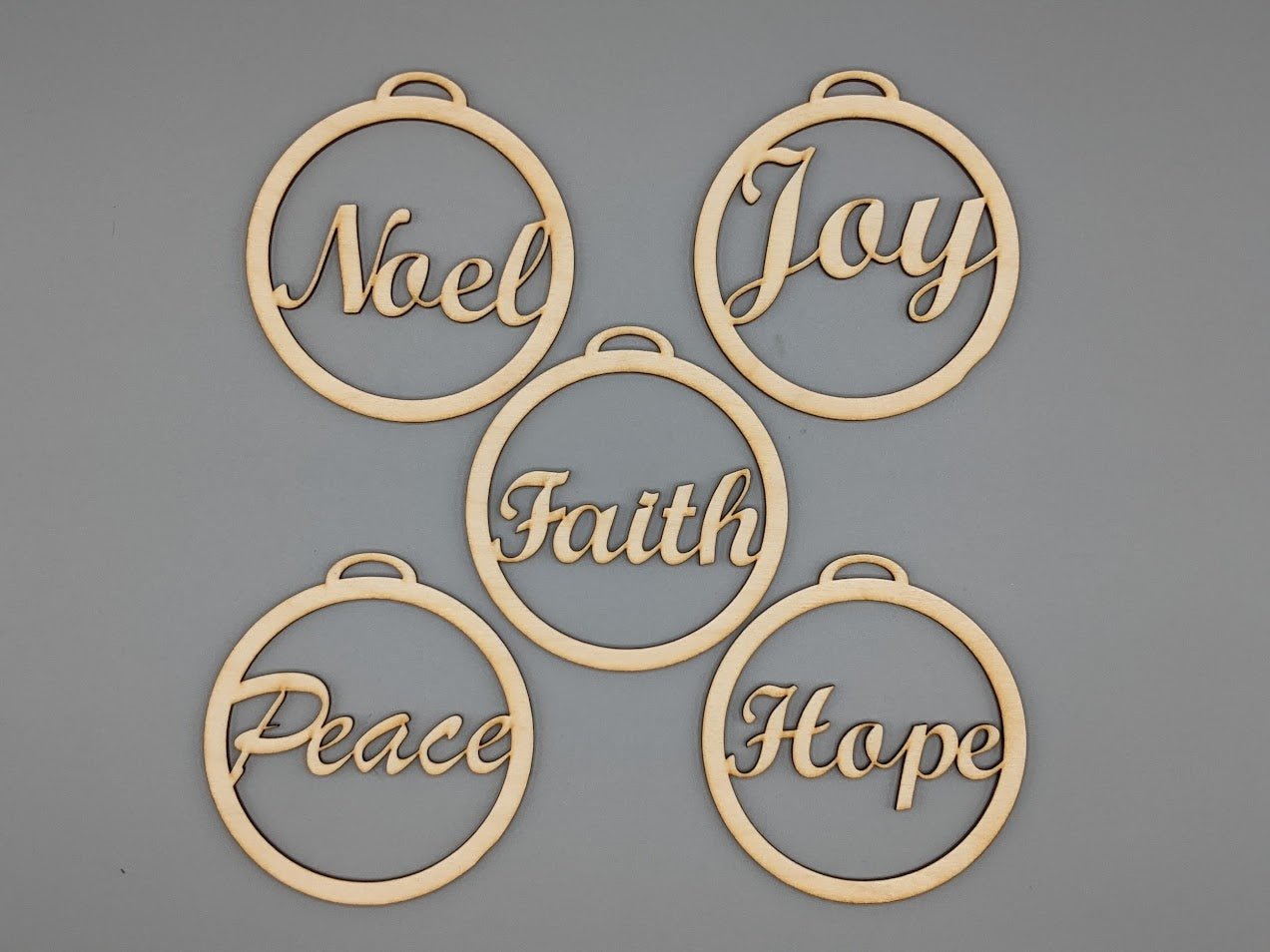 Circle Words Ornament 5pk