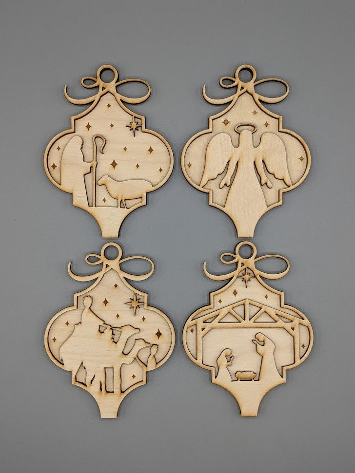 Arabesque Nativity Ornaments 2 layer