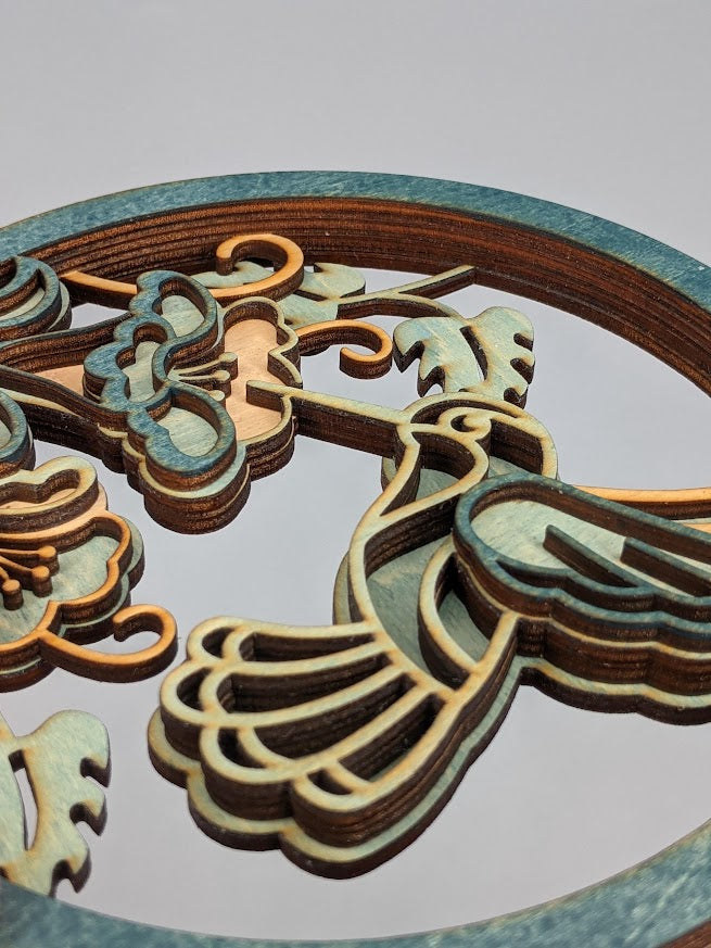 Layered Hummingbird in Circle