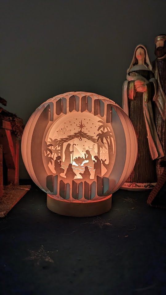 01-Christmas Nativity Paper Globe