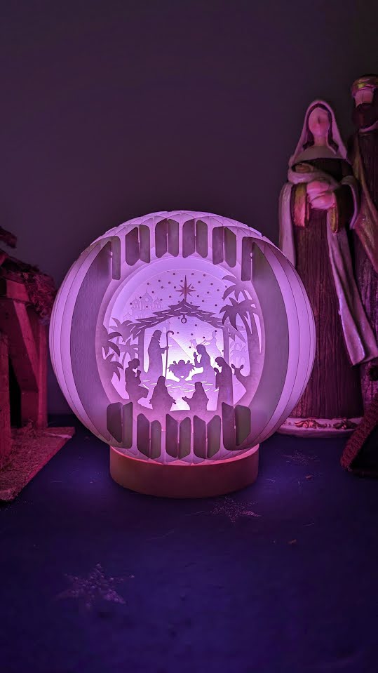 01-Christmas Nativity Paper Globe