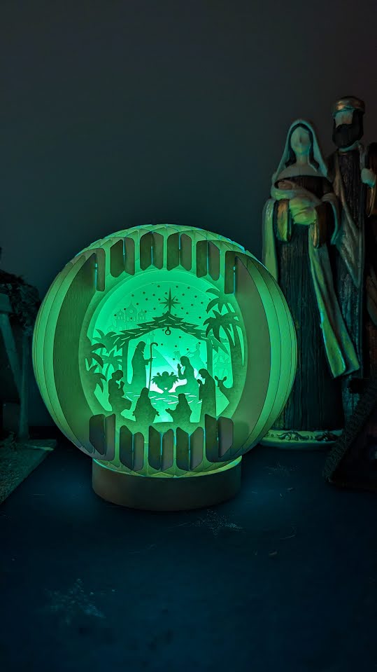 01-Christmas Nativity Paper Globe
