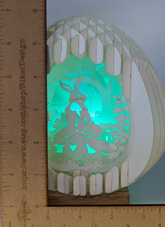 16-Bunny on Mushroom Paper Globe