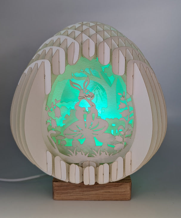 16-Bunny on Mushroom Paper Globe