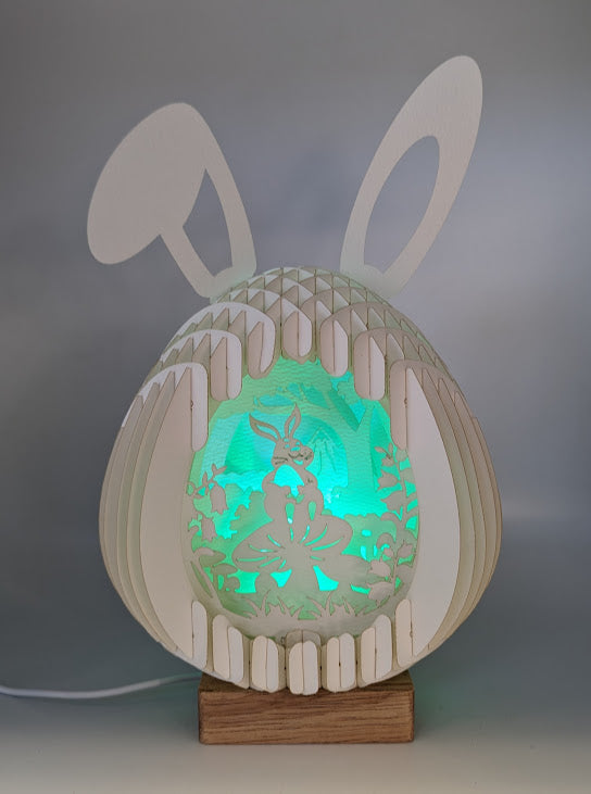 16-Bunny on Mushroom Paper Globe