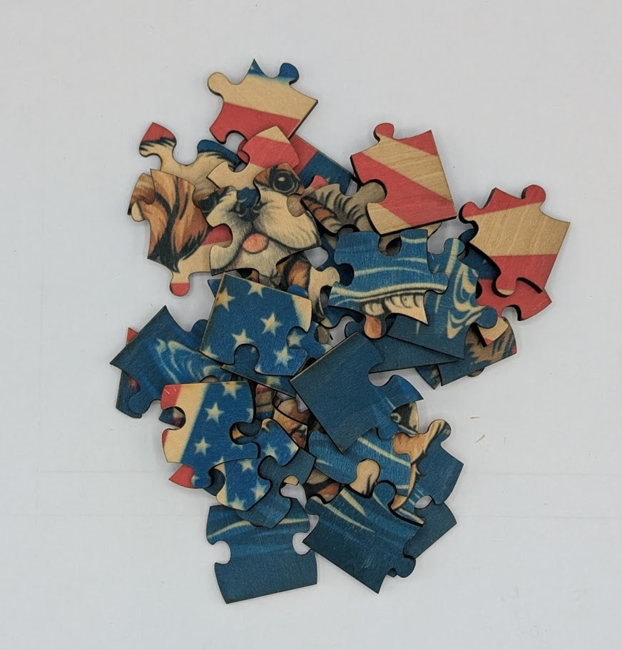 Patriotic Shih Tzu 5.5"x6.9" 35 pc Puzzle