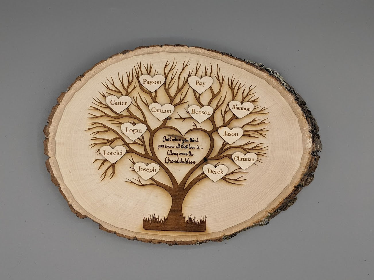 Custom Grandchildren Tree Laser Engraved Plaque