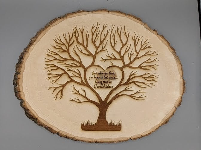 Custom Grandchildren Tree Laser Engraved Plaque