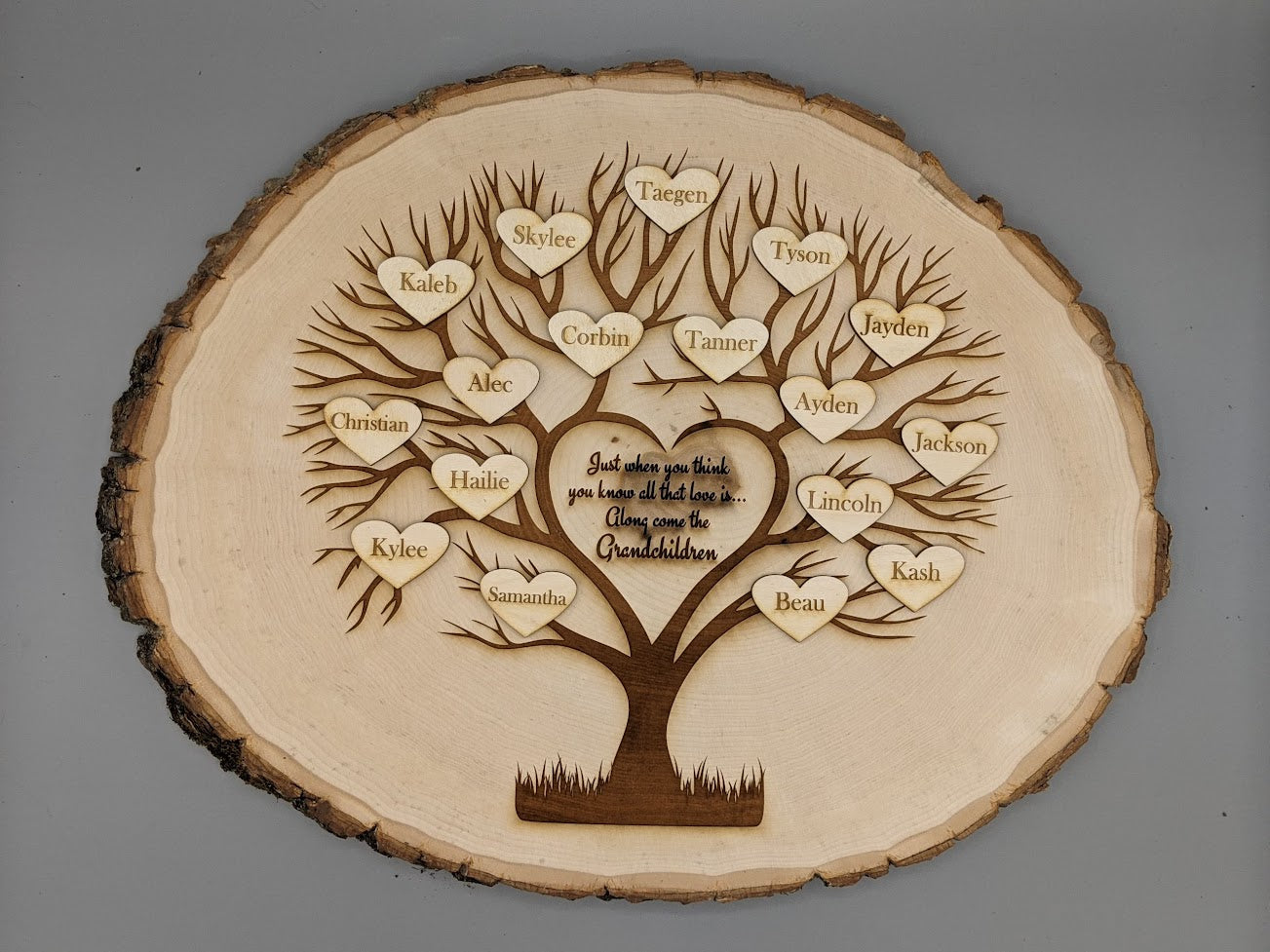 Custom Grandchildren Tree Laser Engraved Plaque