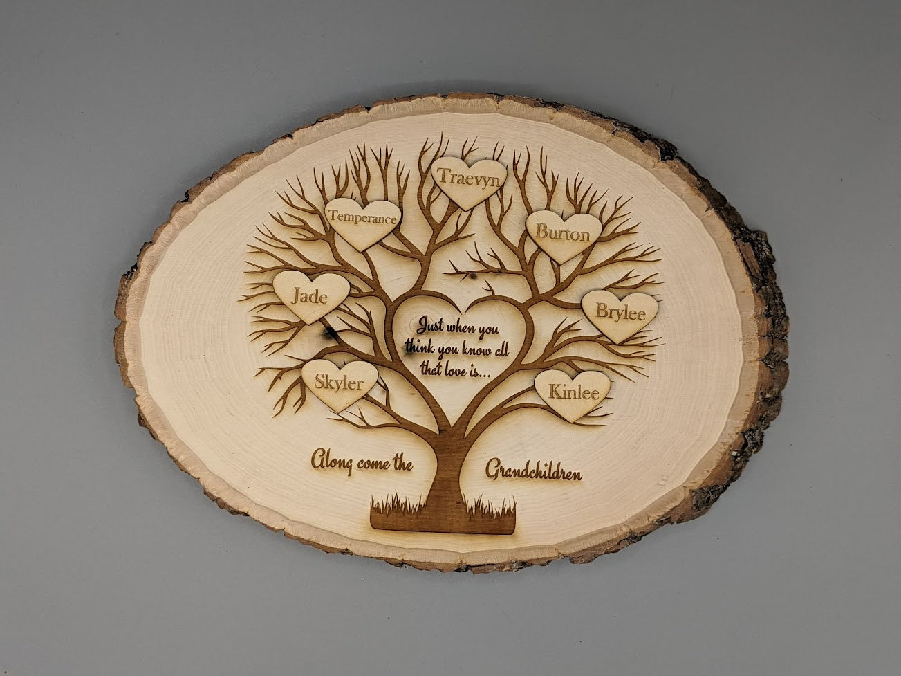 Custom Grandchildren Tree Laser Engraved Plaque