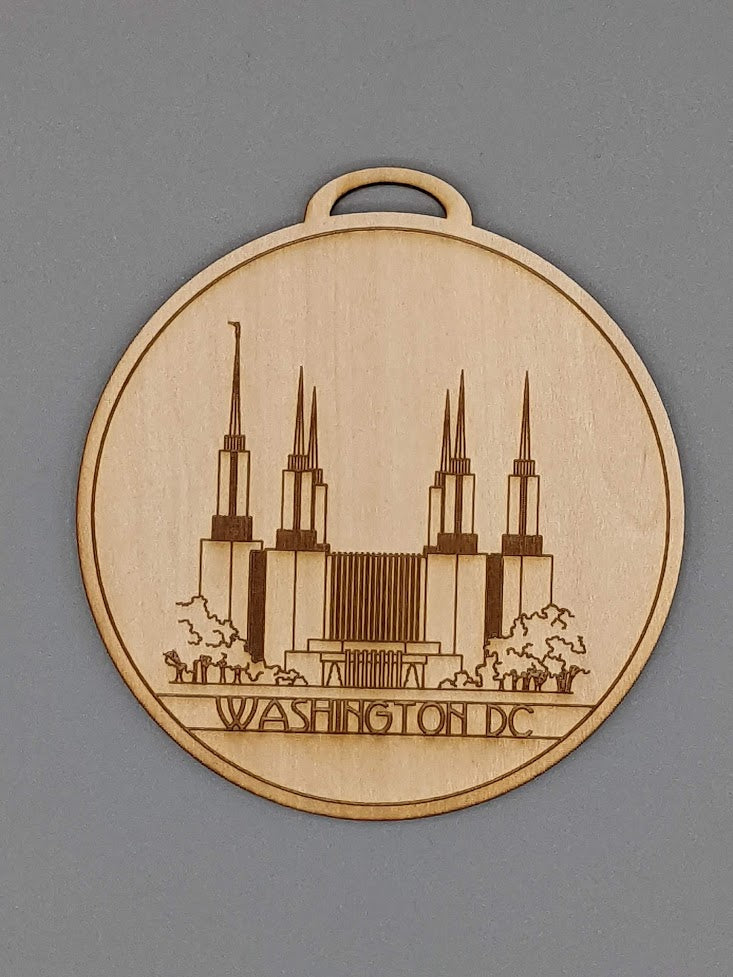 Circle USA excluding Utah Temple Ornaments