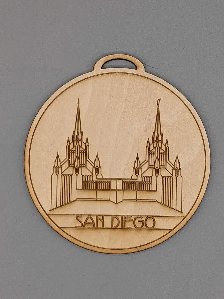 Circle USA excluding Utah Temple Ornaments