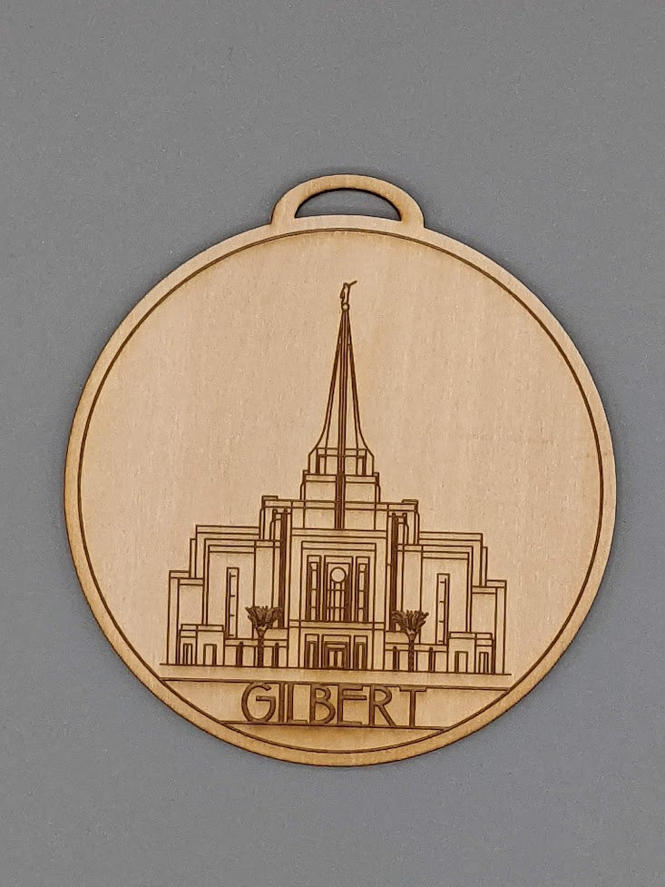 Circle USA excluding Utah Temple Ornaments