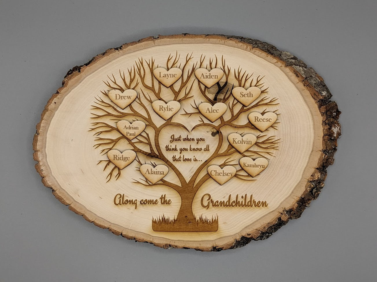 Custom Grandchildren Tree Laser Engraved Plaque