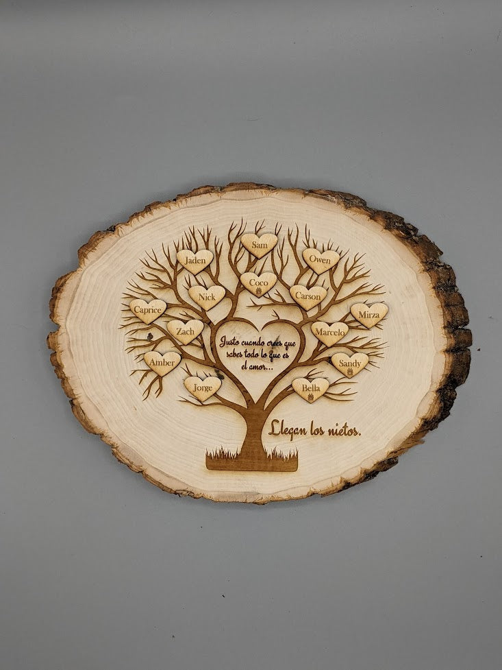 Custom Grandchildren Tree Laser Engraved Plaque