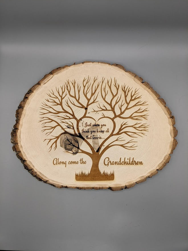 Custom Grandchildren Tree Laser Engraved Plaque