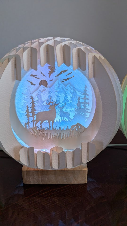 07-Deer Scene Paper Globe