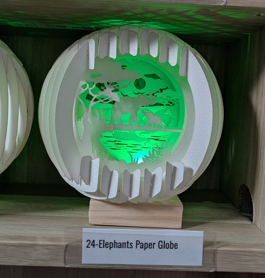 24-Elephants Paper Globe