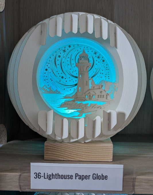 36-Lighthouse Paper Globe