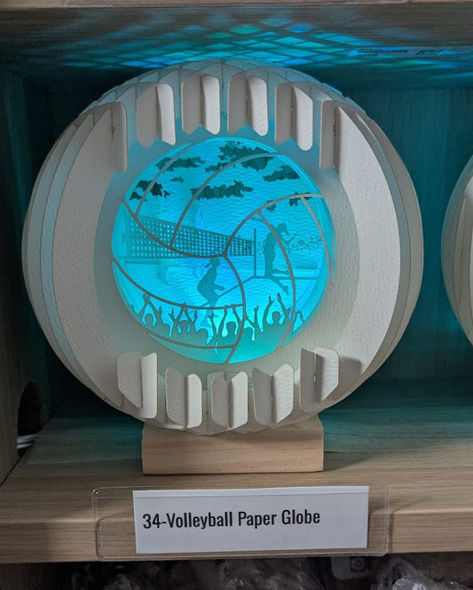34-Volleyball Paper Globe