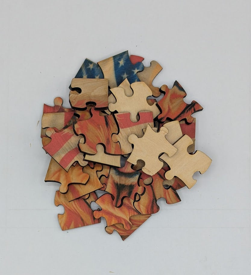 Patriotic Golden Retriever 5.5"x6.9"  35 pc Puzzle