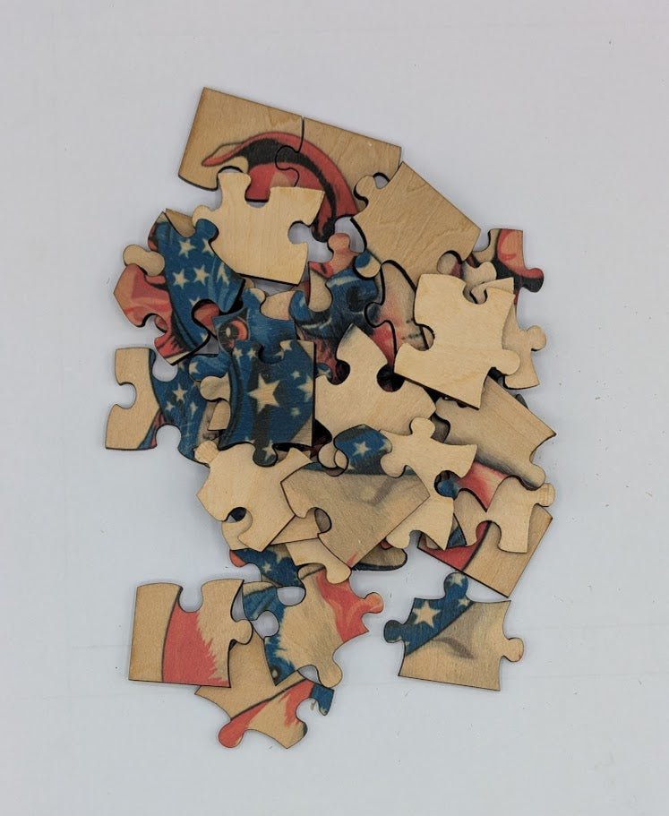 Patriotic Boxer/Pit Bull 5.5"x6.9" 35 pc Puzzle