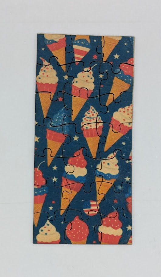 USA Ice Cream Cones 3.5"x7.5"  21 pc Puzzle