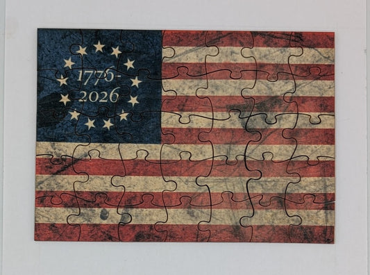 USA Flag 250 Year 5"x7" 35 pc Puzzle