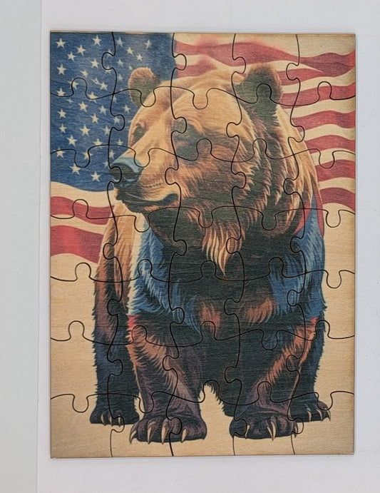 Patriotic Bear 5"x7" 35 pc Puzzle