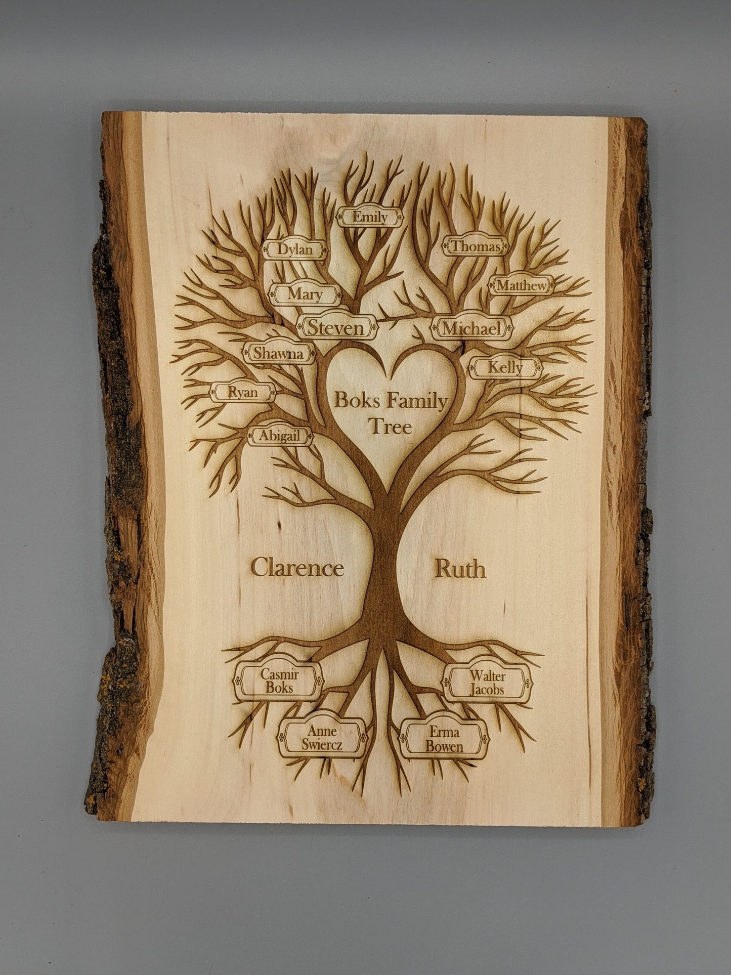 Custom Family History Tree Laser Engraved Medium Rectangle Plaque