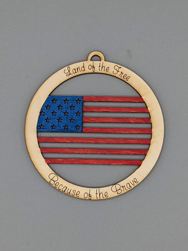 Land of the Free Flag Ornament