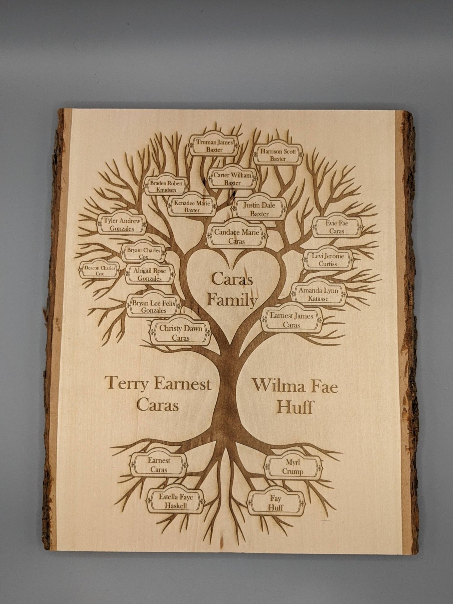 Custom Family History Tree Laser Engraved Medium Rectangle Plaque
